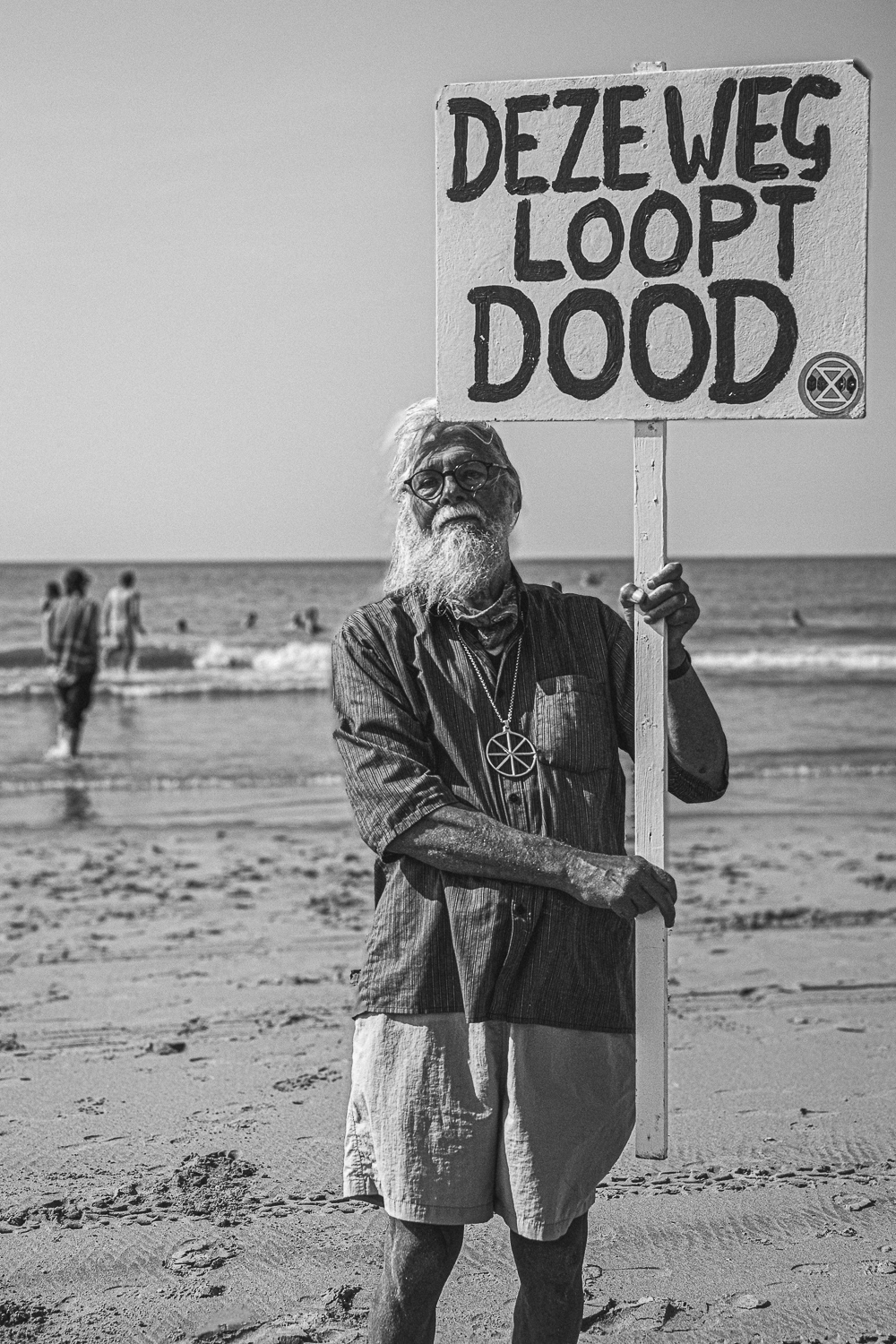 Man with sign