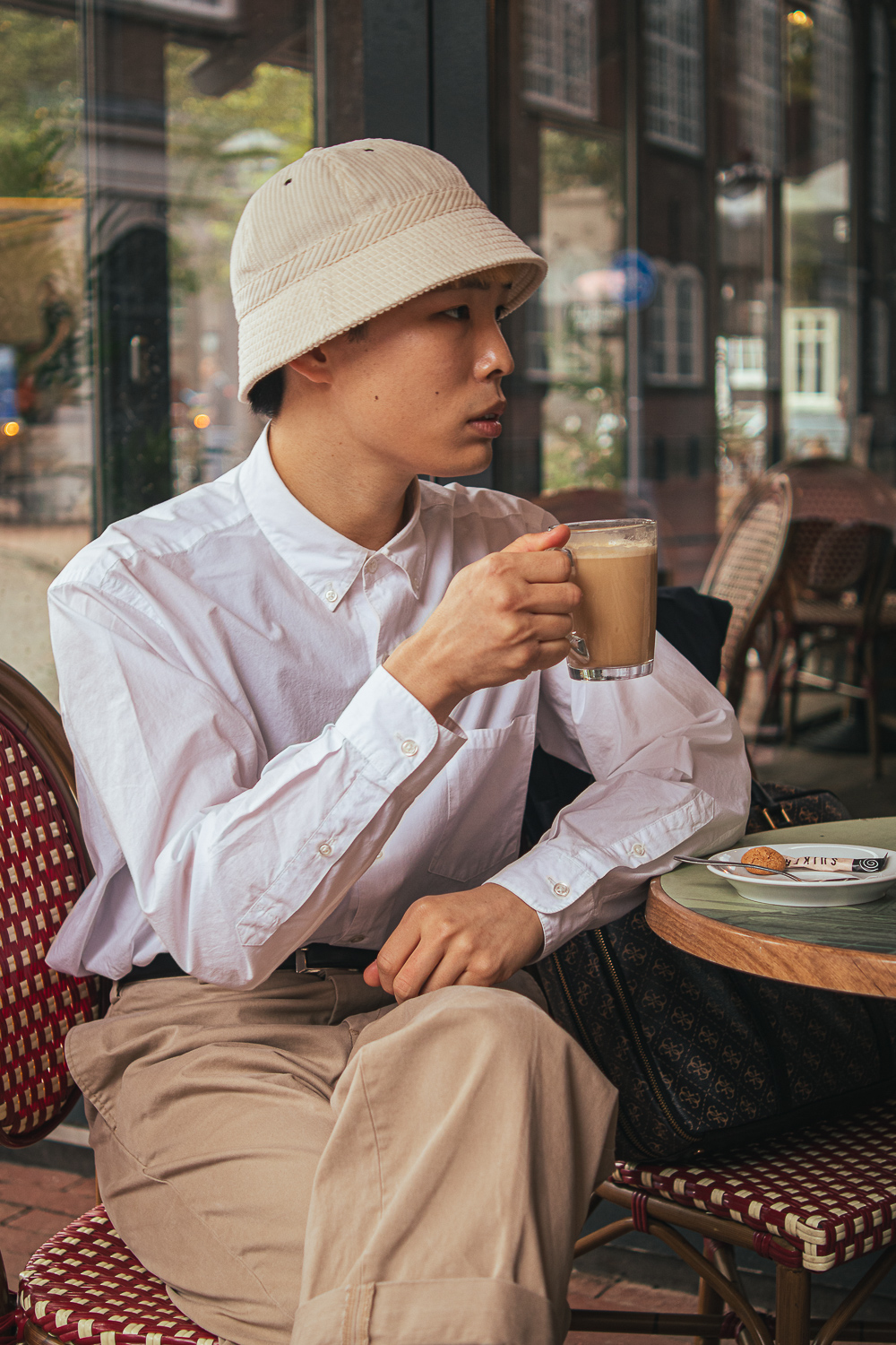 Adult man drinking coffee