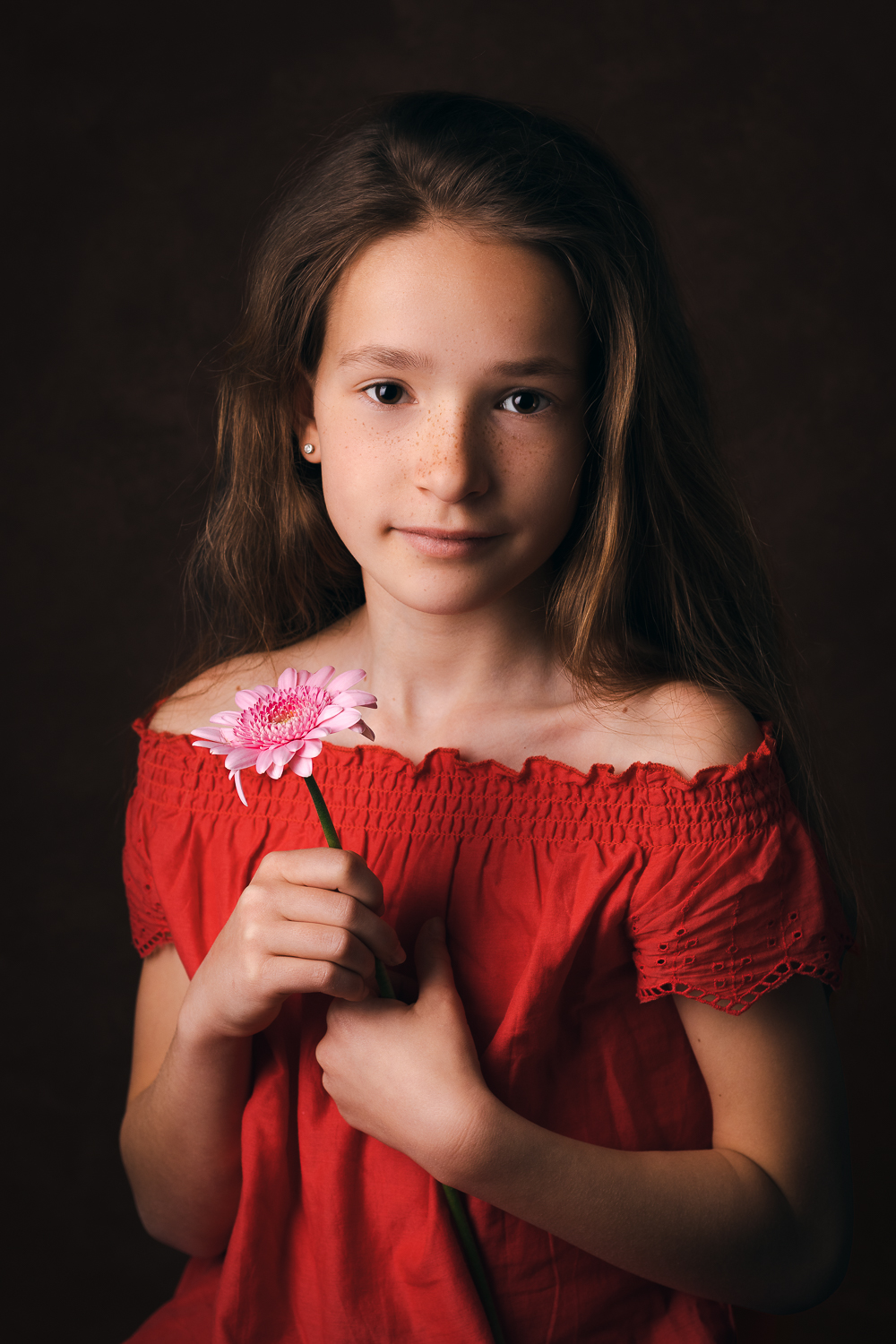 girl with flower