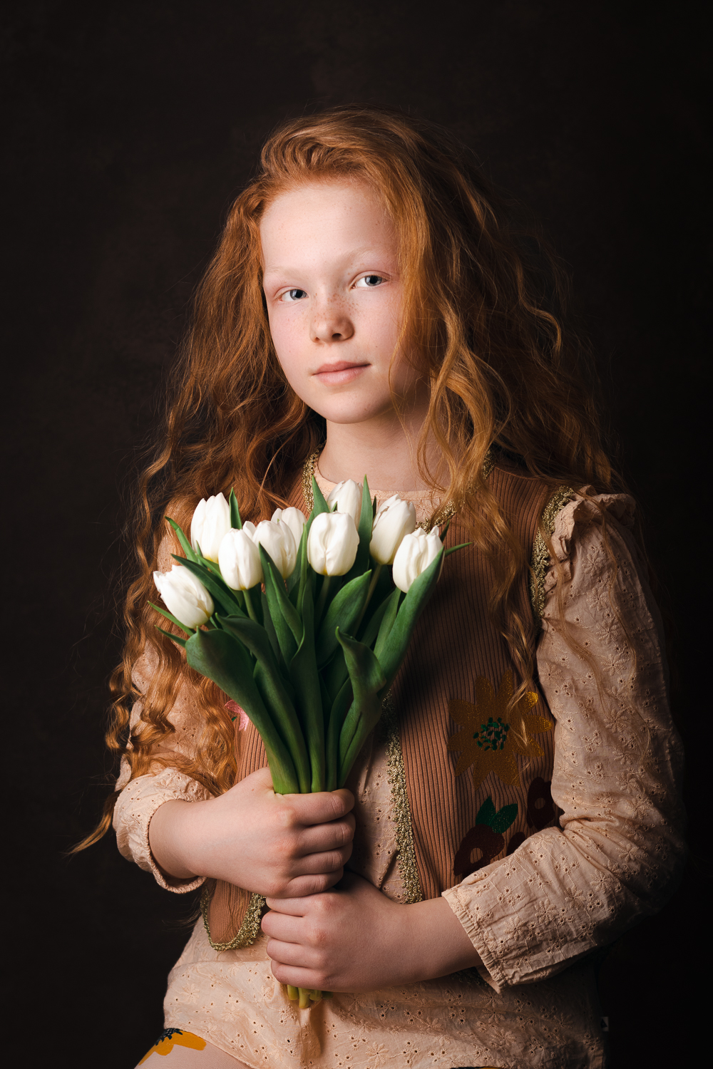 girl with flowers