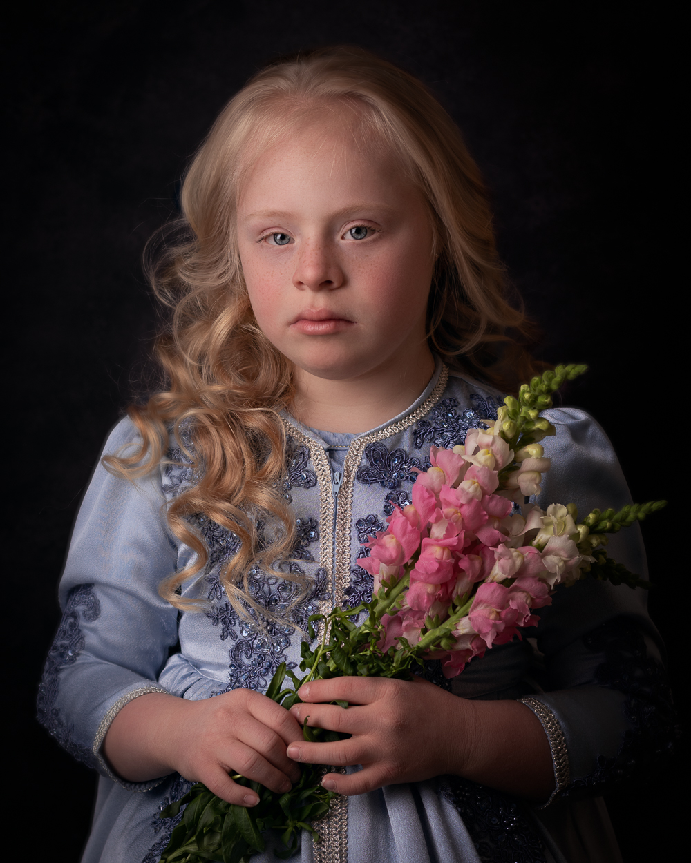 girl with flowers